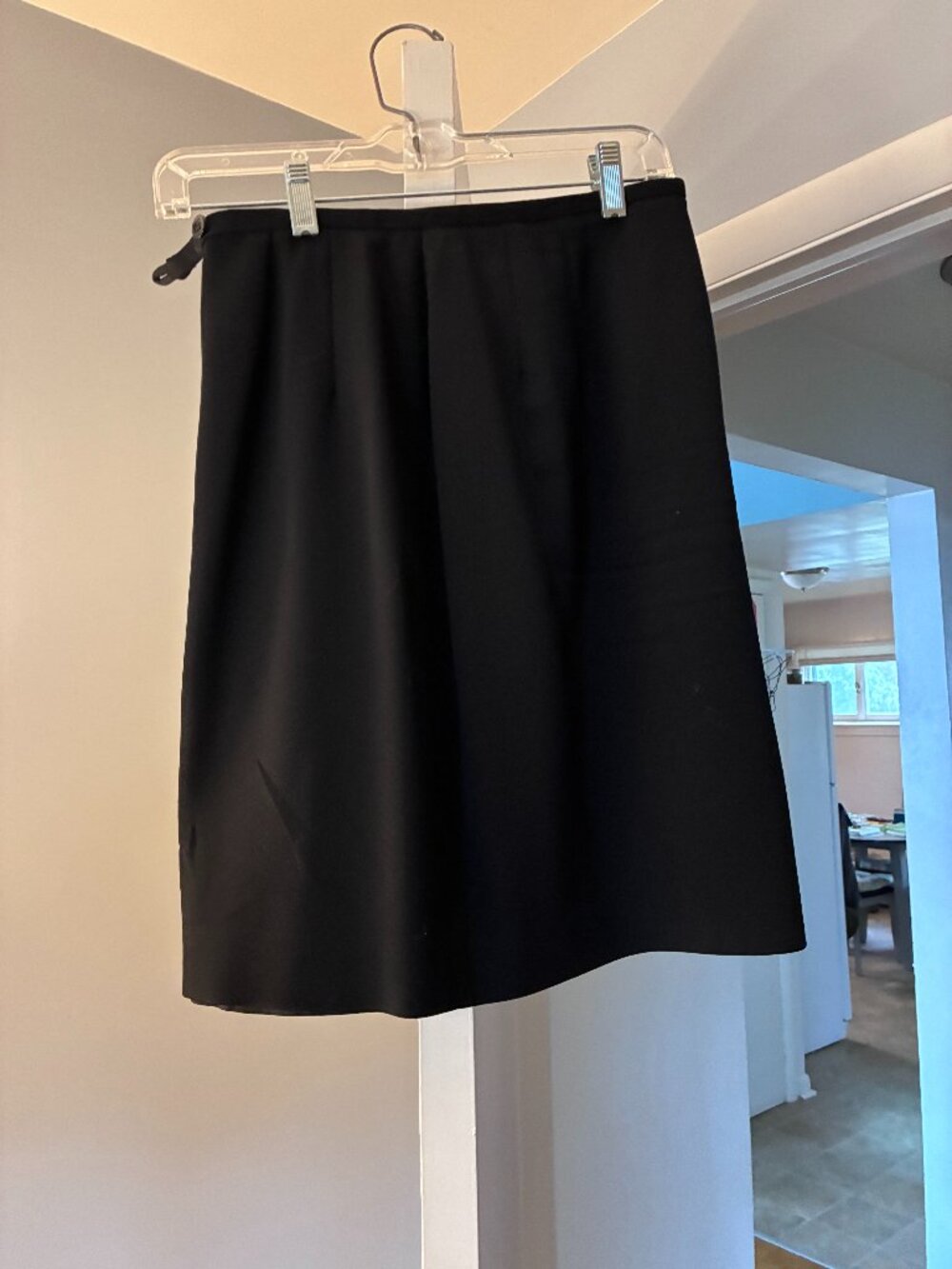 J Peterman Classic Black Wool Skirt